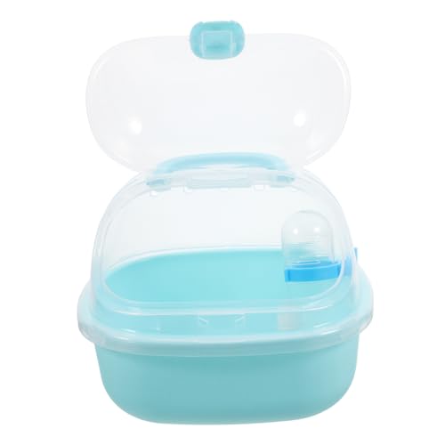 POPETPOP Compact Outdoor Hamster Carrier Travel-Friendly Pet Cage Water Bottle for Small Animals Go