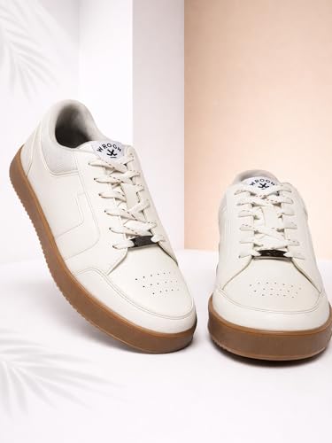 Image of WROGN Men's PU Sneakers | Lace-Up Design | Cushioned Breathable Sole