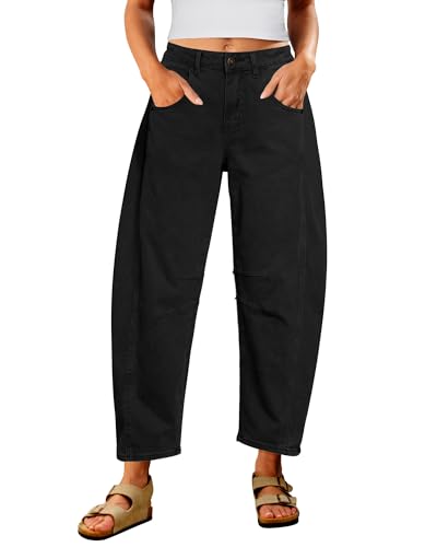Utyful Barrel Jeans for Woman Casual Pants for Women Womens Baggy Jeans Stretchy High Waisted...