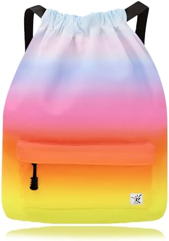 Waterproof Drawstring Bag, Gym Bag Sackpack Sports Beach Backpack...