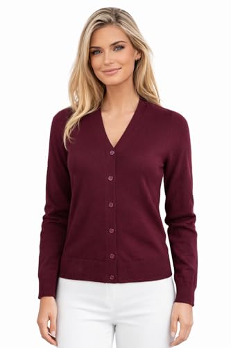JENNIE LIU Women's 100% Merino Wool Light Weight Cardigan |