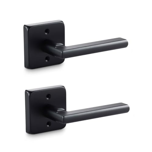 Linkaa 2 Pack丨Black Levers Dummy Door Handles for Closet French Doors Storage Pantry, Double Side Door Pull(2 Dummy),No-Turning, No Latch by Linkaa - Used condition - US$20.48
