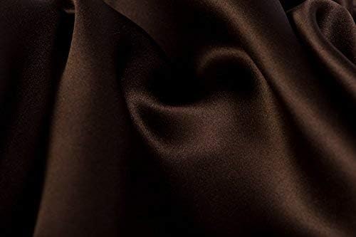 Miniatura 2 de Juego de sábanas de satén sedoso 100% puro, 5 piezas, sábana bajera de seda color chocolate sólido tamaño King, bolsillo profundo de 15 pulgadas,
