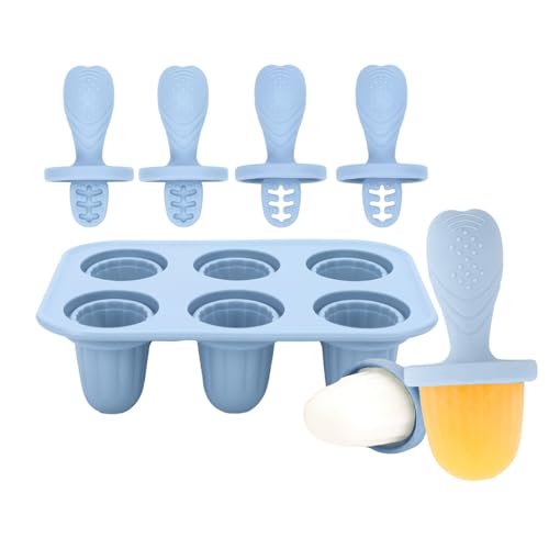 Moldes de pop de hielo - 6 bandejas de congelador reutilizables de 6 rejillas, fabricante de paletas caseras | Juego de moldes de helado con palos, herramienta de cocina de liberación fácil pe