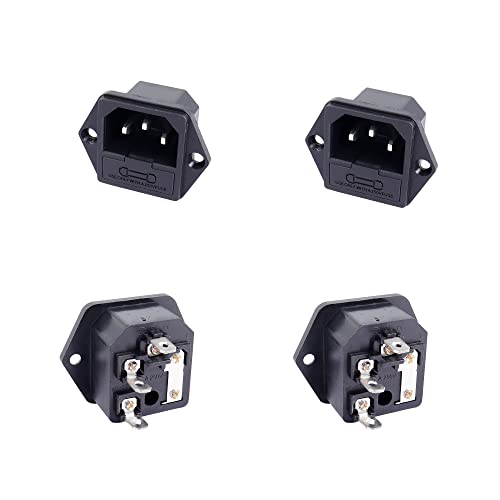 PNGKNYOCN Enchufe del módulo de Entrada de Montaje iec320, Conector de Montaje del Panel de 3 Pines AC 250V 10a, con Asiento de fusibles (Grupo 4)