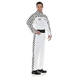 Turbo Men's Race Car Embroidered Patched Jumpsuit Costume