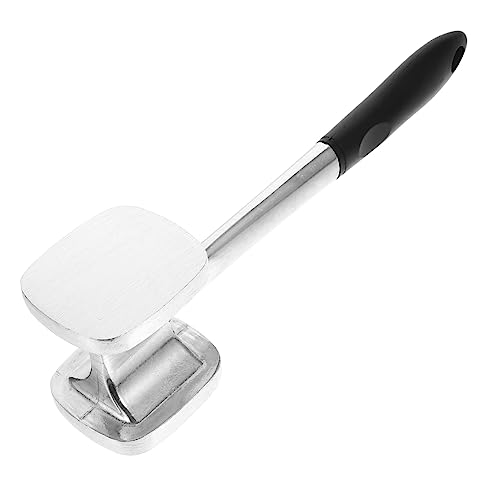 TIDTALEO 1Pc Dual Sided Meat Hammer Kitchen Tenderizer for Steaks Beef and More Versatile Silver Meat Mallet for Loosening Fibers and Crushing Garlic Nuts and Candy