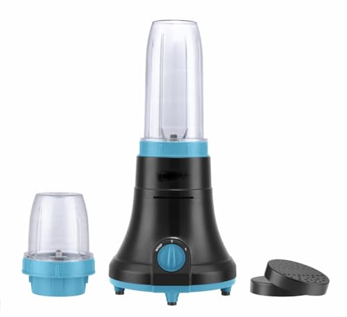 Image of Swiss Military Nutri Mate Bullet Mixer Grinder, Blender for Smoothie & Juices, Juicer, Coffee Blender, 2 Jars, Premium Stainless Steel Blades, Auto Power Cut, 500 Watts, 2 Year Warranty, Black & Blue