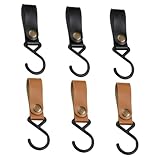 TOYANDONA 6 Stück Camping Haken mit Pu lederschnalle Leichte Tragbare Aufhängehaken für...
