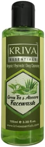 KRIVA ESSENTIALS Men & Women's Moisturizing Face Wash | Deep Pore Cleansing | 100ML (Greeen Tea And Aloevera)