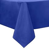 sancua Mantel rectangular de PVC 100% impermeable, 150 x 150 cm, a prueba de aceite, mantel de vinilo a prueba de derrames, funda de mesa para mesa de comedor, buffet fiestas y camping, azul real