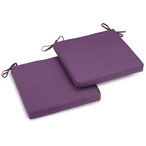 Blazing Needles Indoor Twill Chair Cushion, 20" x 19", Grape 2 Count