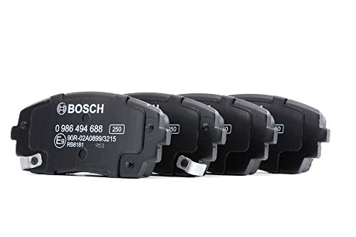 Bosch BP1683 - Pastiglie Freni Auto, Asse Anteriore - Qualità Bosch - Riduzione del Rumore e della Polvere - Certificazione ECE-R90 - Senza Rame - 1 Confezione da 4 Pastiglie