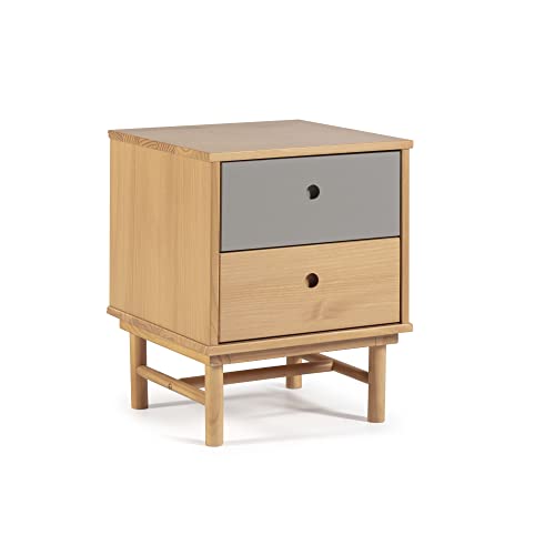HOMN LIVING Mesita de Noche Magnus 2 cajones