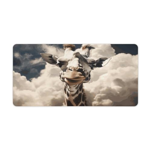 Grand tapis de souris girafe 30x60 cm antidérapant pour ordinateur portable et bureau à la maison