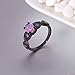 CiNily Black Gold Purple Opal Ring- Black Gold Plated Women Jewelry Gemstone Engagement Anniversary Ring Size 5
