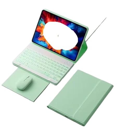 Funda de cuero con teclado QWERTY YSJX verde y ratón premium para Redmi Pad Pro 12.1 2024