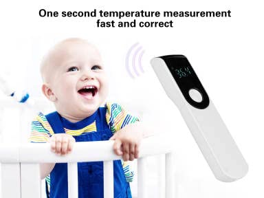 Digital Lcd Infant, Baby, Toddler, Kids Body/Forehead Thermometer Infrared No Touch/No Contact Small Compact And Accurate. Check Milk Temperature Black #TOP2
