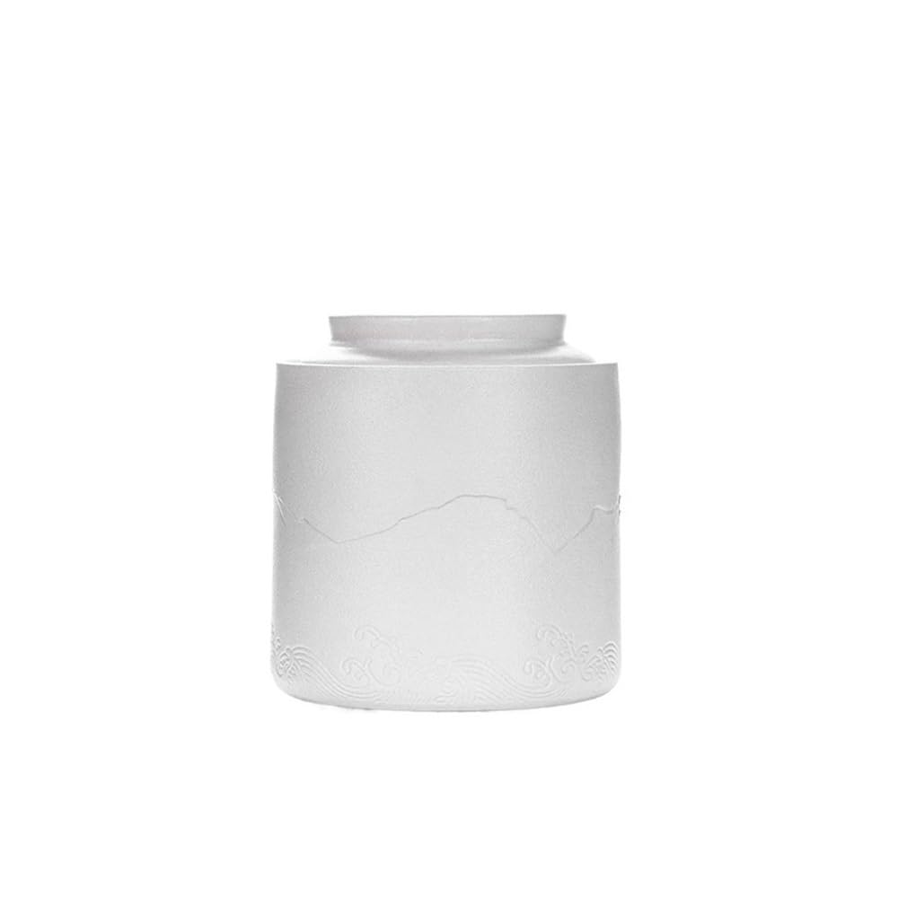 CHENGAIJIAN Tea Canister Ceramic Tea Canister Household Sealed Storage Jar For, Coffee, Sugar, Spice, Nuts(White)