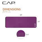 CAP 1/2" Thick Yoga Mat, Exercise & Workout Mat with Strap, Wine - Image 4