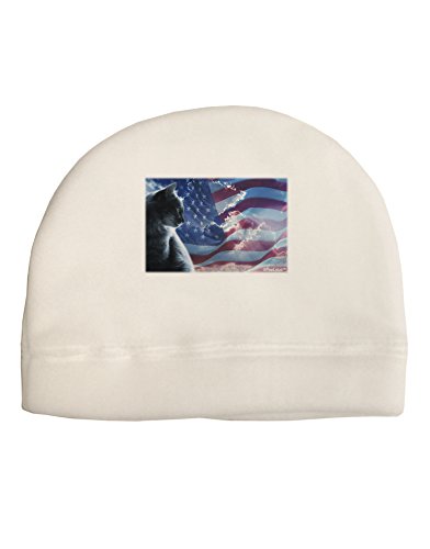 TOOLOUD All American Cat Child Fleece Beanie Cap Hat White