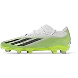 adidas Unisex X Crazyfast.2 Firm Ground Soccer Cleats Sneaker, White/Core Black/Lucid Lemon, 5.5 US Men