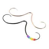 HANABASS 2 piezas Anillo de Nariz de Acero Inoxidable Forma de Bigote de Piercing Septum para Mujer Joyas Corporales Cómodas y Duraderas Color Rosa y Talla