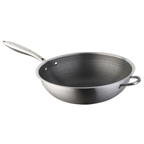 Wok de acero inoxidable con doble mango antiadherente miniatura 1