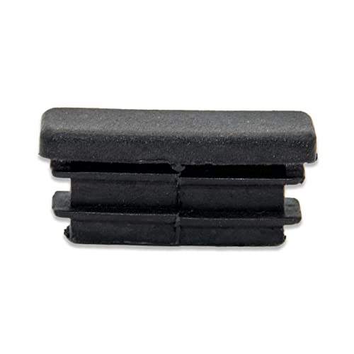 Image of Flyshop 8 Pack Black Chair Glide Inserts Plastic Plugs Rectangle Pipe Tubing End Caps 10 x 30 mm, 3 /8 inch x 1-3 /16 inch