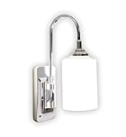 JML Smart Sconce Battery Operated Wall Light with Remote Control – Wireless LED Sconce with 9 Dimming Modes, 180° Swivel for Uplighting or Downlighting, 100 Lumens, 30,000 Hour Bulb Life, Chrome