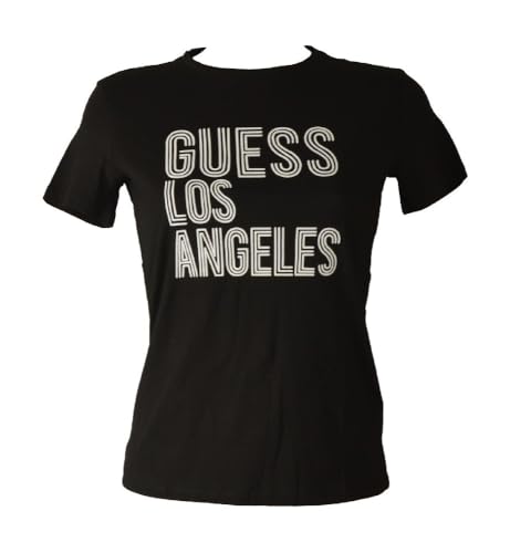 T-Shirt Guess Femme Anti-Déformation en Pur Coton Confortable Contre les Irritations de la Peau