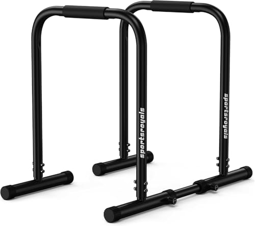 FEIERDUN Sportsroyals Adjustable Dip Bar Station Heavy Duty Parallette & Parallel Bars 400LBS Stable Dip Stands for Home Gym Calisthenics & Upper Body Workout Equipment