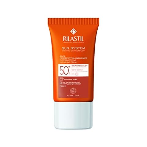 Rilastil Sun System - Emulsión con Color y Spf 50+ para Cara, Cuello y Escote Cover