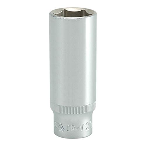 Image of Yato Hexagonal Deep Socket of Size 21mm and Length 76mm Suitable for Socket Wrench Set |CrV 50BV30 Chromium Satin Plated Steel Socket Tool Box Uses:Home and Mechanical Tools Industrial Power tool