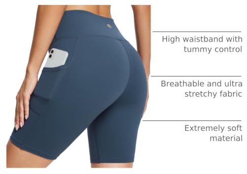Image of baleaf Women's 8 inch / 5 inch / 3 inch Biker Shorts High Waist Yoga Workout Gym Running Volleyball Spandex Shorts with Pockets