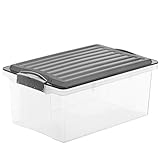 kunststoffbox schwarz Lieferumfang: 1x Kunststoffbox COMPACT klar inkl. Deckel in grau - gut stapelbar