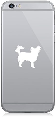 ペアのLong Hairedチワワ携帯電話ステッカー携帯Dog Canine Pet多くの色 ホワイト CELL-G5120-WHT