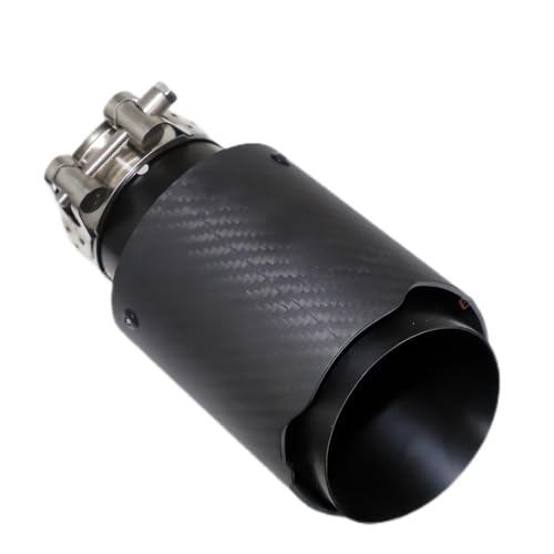 Tubo de escape universal de acero inoxidable y fibra de carbono mate recta negro 2