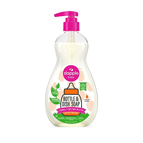 Image of Dapple Baby Bottle Soap, Hypoallergenic Dish Soap for Baby Bottles, Powered by Plants, Mango Melon, 16.9 Fl Oz (Pack of 1)
