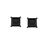 .7Black On Black Square Princess Cut Cubic Zirconia Solitaire Stud Earrings For Men Women CZ Secure Screw Back Black Plated .925 Sterling Silver #1