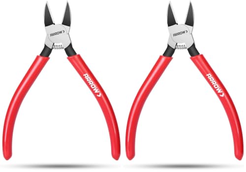 Image of ARROW 6 inch Precision Wire Cutters, Precision Flush Cut Diagonal Pliers (Pack of 2)