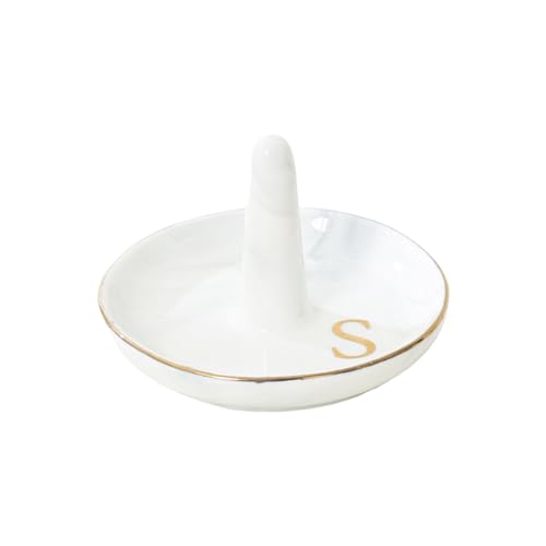 oskas Porta-Pratos de Anel de Mármore para Presente de Noiva com Iniciais Personalizadas, Monograma,