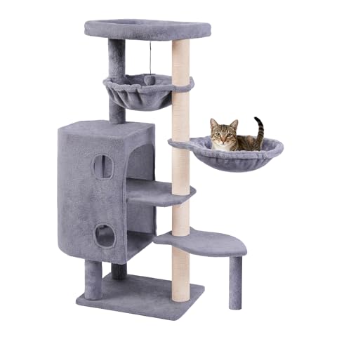 HUITREE 45in Cat Tree Tower with Big Condo for Indoor...