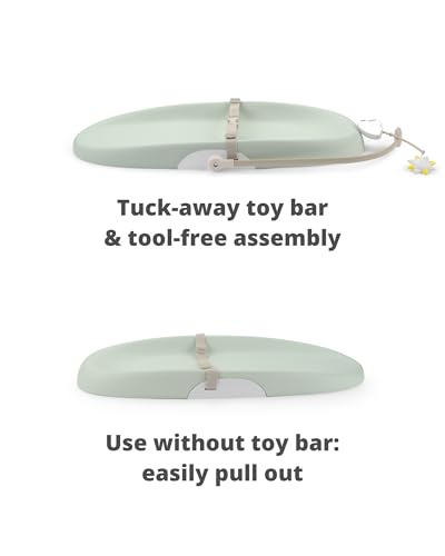 Image of Skip Hop Baby Changing Pad Nursery Style Wipe-Clean Contoured with Cushioned Foam, Non-Skid Base, Built-in Safety Belt & Tuck-Away Toy Bar Fits Standard Changing Tables, Sage