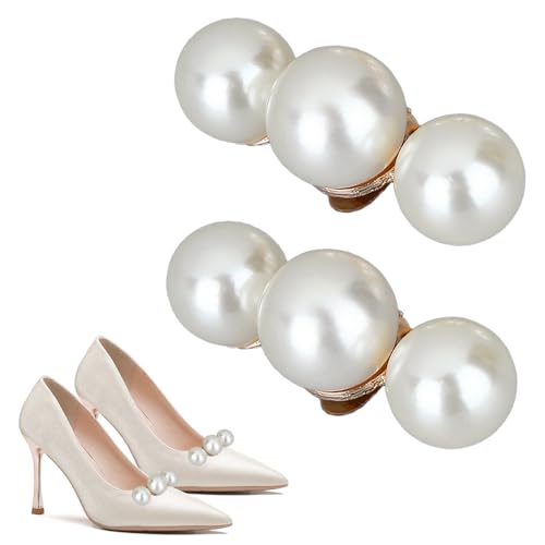 [ESJNNK] シューズ ２個セット クリップ パール 靴アクセサリー シューアクセサリ 着脱 靴飾り シューズバックル レディース シンプル