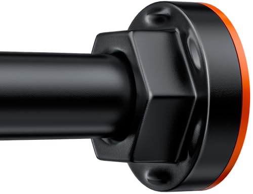 Image of Shower Curtain Rod 27-79 Inches, Adjustable Tension Shower Rod No Drilling, No Slip, Spring Tension Curtain Rod for Bathroom Kitchen Closet Windows - Black