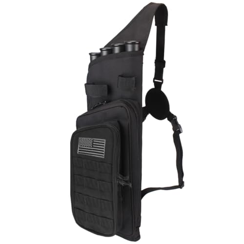 Krayney Multi-function 4-Tubes Back Arrow Quiver Shoulder Hanged Target Shooting Archery Quiver for Arrows Takedown Bow (Black)