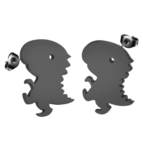 Boucle d'oreille dinosaure acier inoxydable anti allergie oreilles sensibles