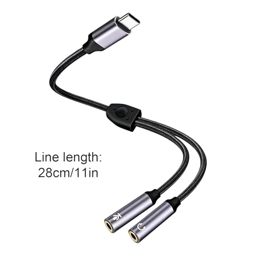 Cable Type C a doble Jack 3.5mm compatible universal miniatura 4