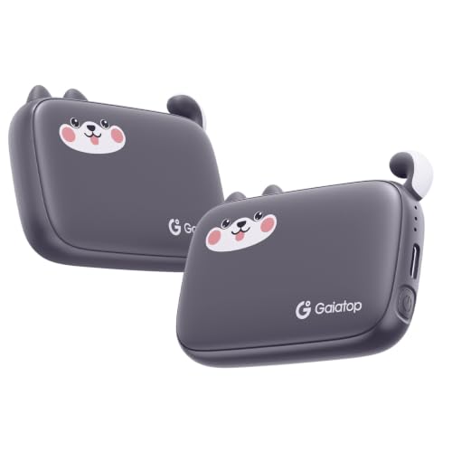 Gaiatop Lot de 2 chauffe-mains rechargeables en forme d'animal mignon, 3